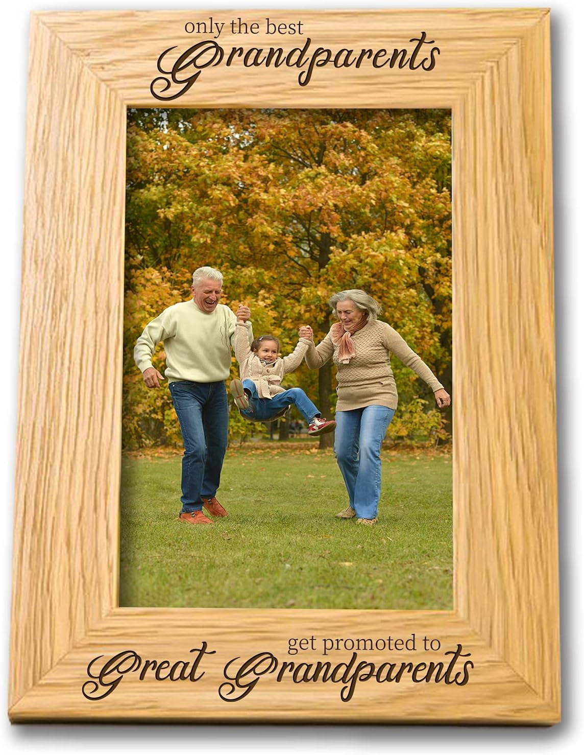 6x4inches Engraved Natural Wood Picture Frame Grandparents Photo Frame ...