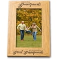 thumbnail image 1 of 6x4inches Engraved Natural Wood Picture Frame Grandparents Photo Frame Burlywood Rectangle Frame with Only The Best Grandparents Get Promoted DIY, 1 of 5