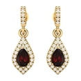 thumbnail image 1 of 6x4mm Pear Garnet 925 Sterling Silver Gold Vermeil Chandelier Teardrop Valentines Day Gifts Earrings, 1 of 4