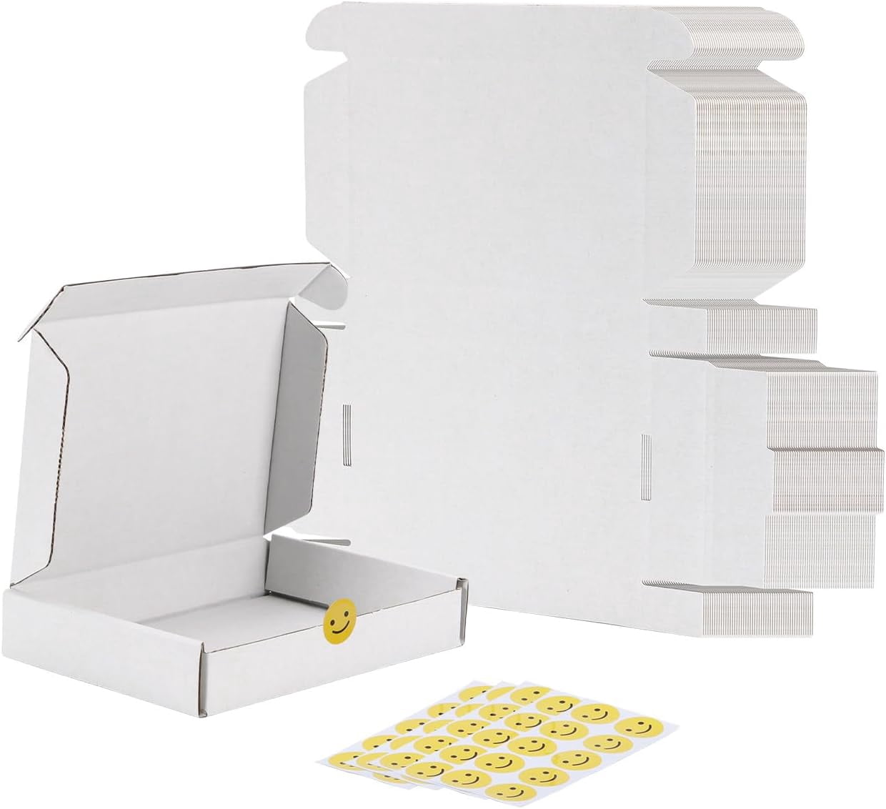 6x4x1 Shipping Boxes Set of 50, White Corrugated Cardboard Box for ...