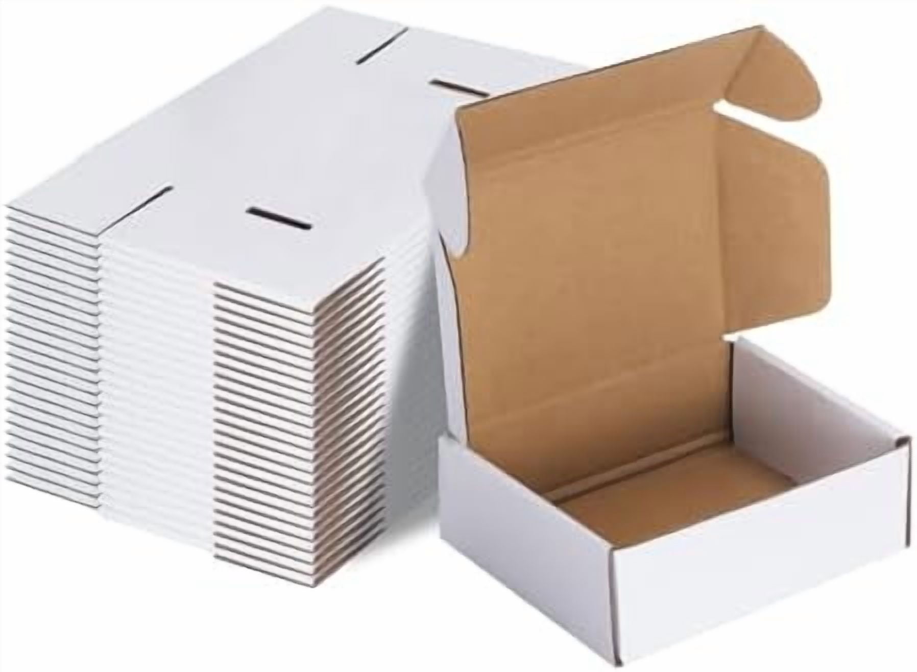6x4x2 Inches Shipping Boxes Pack of 25, White Small Corrugated Cardboard Box for Mailing Packing Literature Mailer