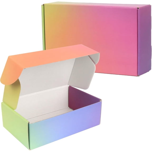 6x4x2 Small Shipping Boxes for Business, 30 Pack Colorful Cardboard Mailing