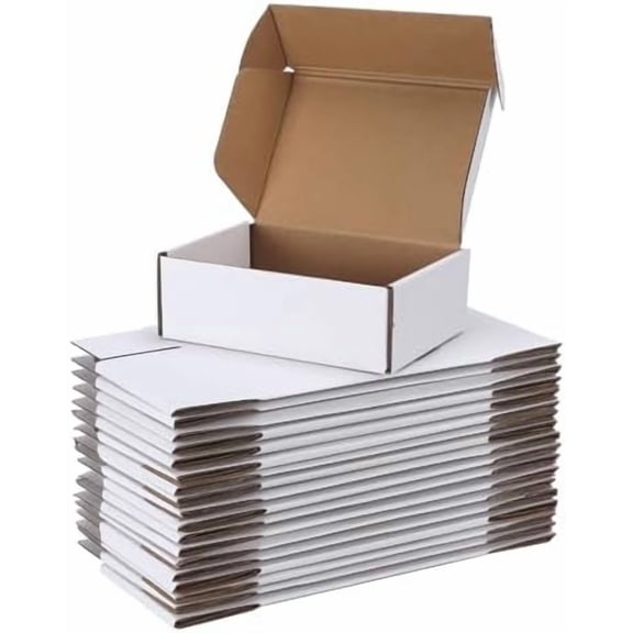 6x4x2 inch Shipping Boxes Bulk 25 Pack White, Tab Lock Tuck Top Mailer Boxes for Packaging Small Business, Small Cardboard Gift Boxes for Wrapping Mailing Present