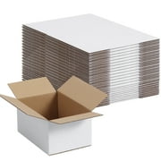 6x4x3 Shipping Boxes Set of 40, White Corrugated Cardboard Box for Small Business