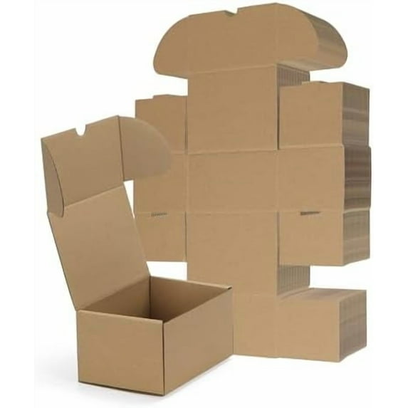 6x4x3 Small Shipping Boxes Set of 40, Brown Corrugated Cardboard Mailer Box for Packing, Mailing, Business