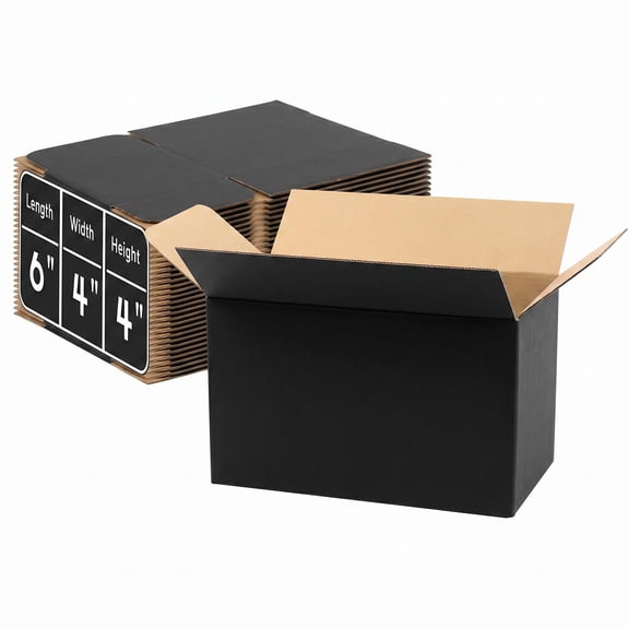 6x4x4 Small Shipping Boxes 30 Pack Black Cardboard Mailer Box Gift For Packaging Business