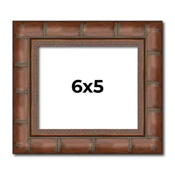 6x5 Dark Brown Bamboo Real Wood Picture Frame Width 1.5 inches | Interior Frame Depth 0.5 inches |