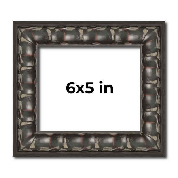 6x5 Frame Black-Brown Medieval Solid Wood Picture Frame | 1.5 Inch Moulding Width | Gotham Beveled