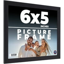 6x5 Frame Black Real Wood Picture Frame Width 0.75 inches | Interior Frame Depth 0.5 inches | Noir