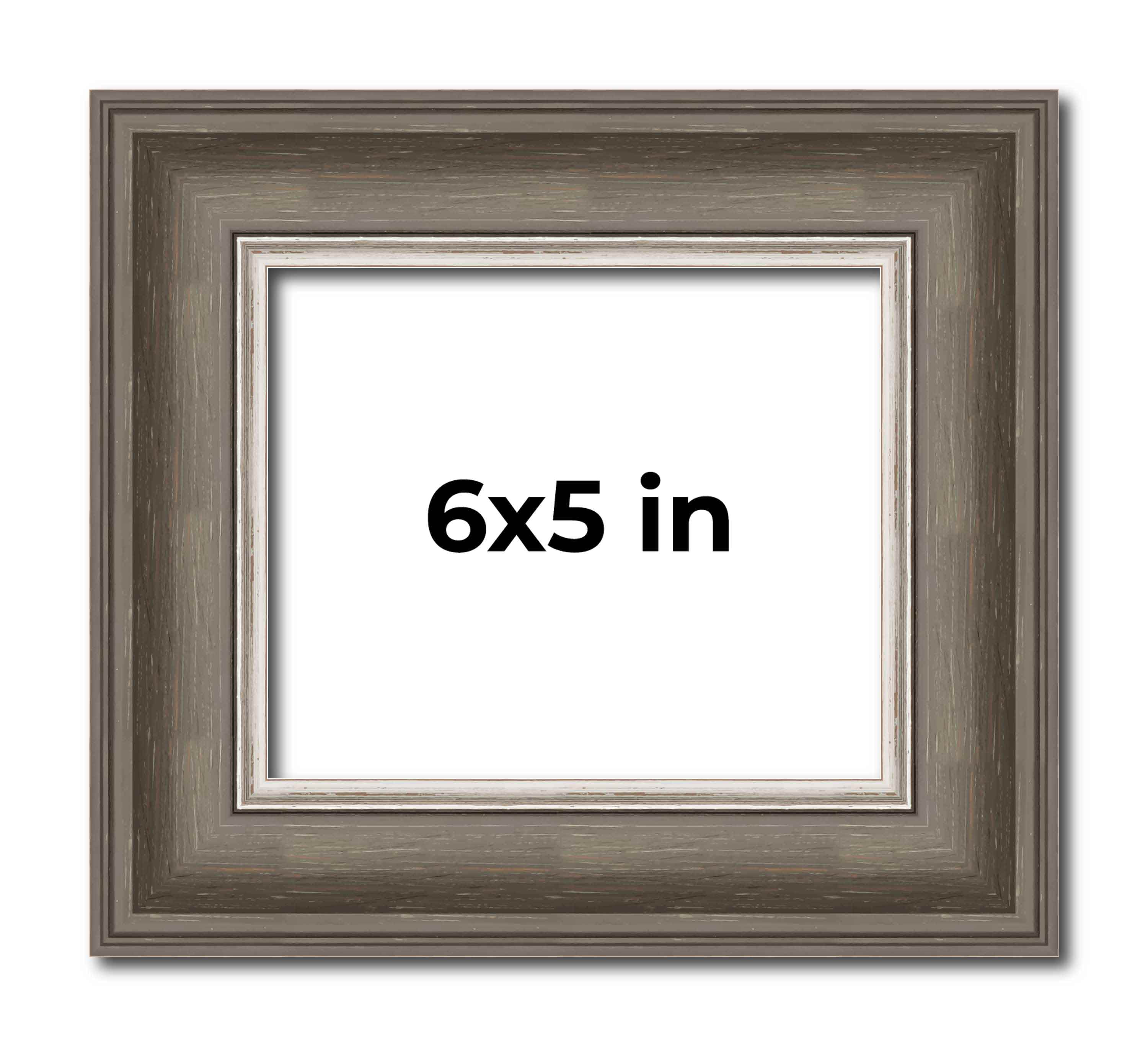 6x5 Frame Brown Solid Wood Picture Frame | 1.75 Inch Moulding Width ...