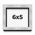 thumbnail image 1 of 6x5 Frame Brushed Silver Solid Wood Picture Frame | 0.75 Inch Moulding Width | Rabbet Depth 0.75, 1 of 5