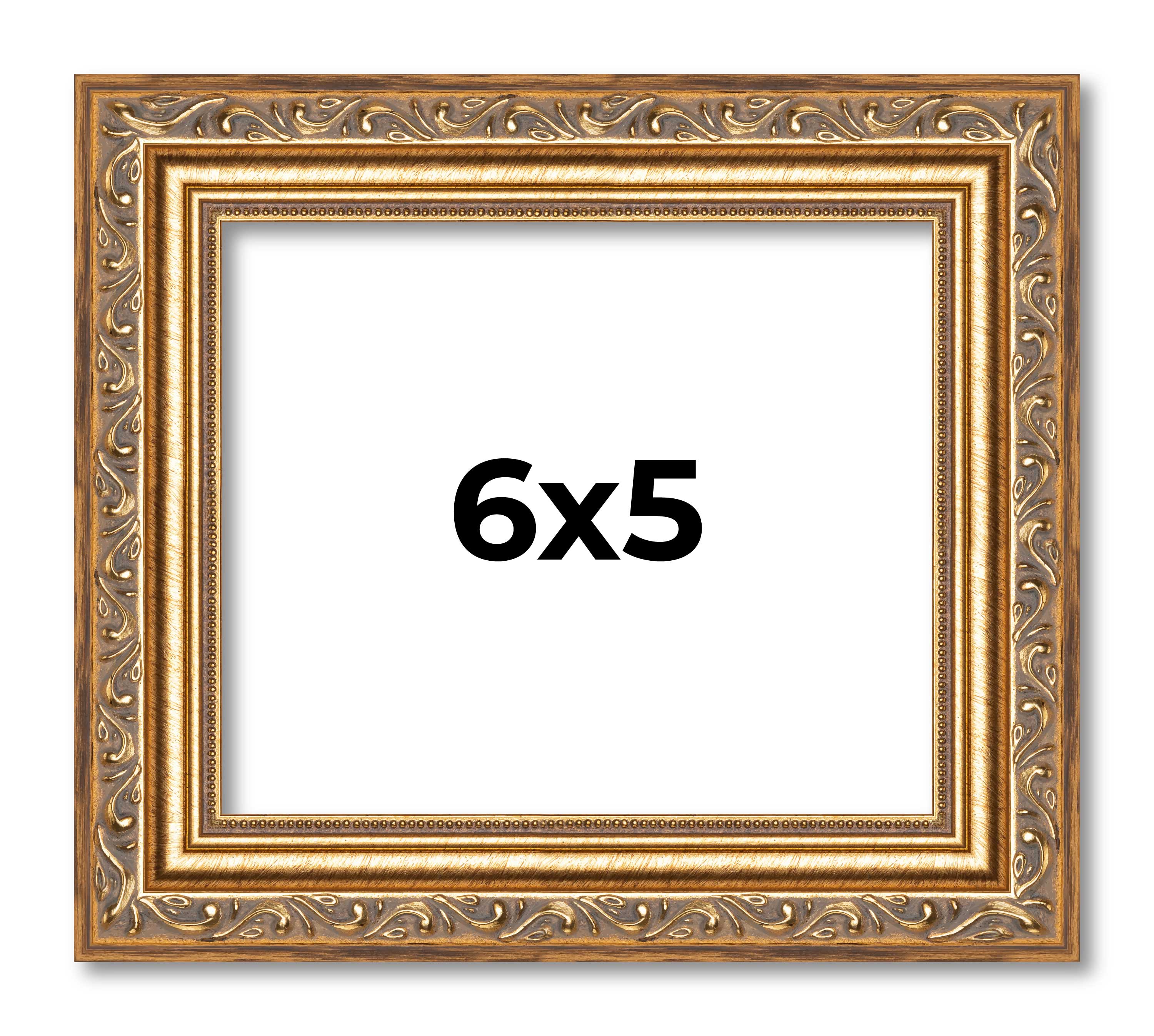 6x5 Frame Gold Solid Wood Picture Frame Width 1.25 Inches | Interior ...