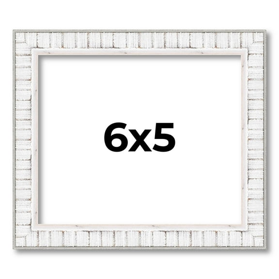 6x5 Frame White Real Wood Picture Frame Width 0.75 inches | Interior Frame Depth 0.5 inches |