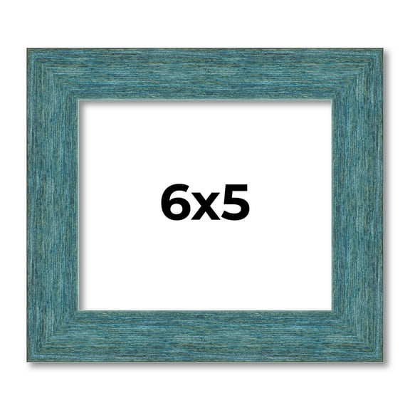 6x5 IN Frame Blue Rustic Barnwood Solid Wood Picture Frame Width 1.25 Inches | Interior Depth 0.5