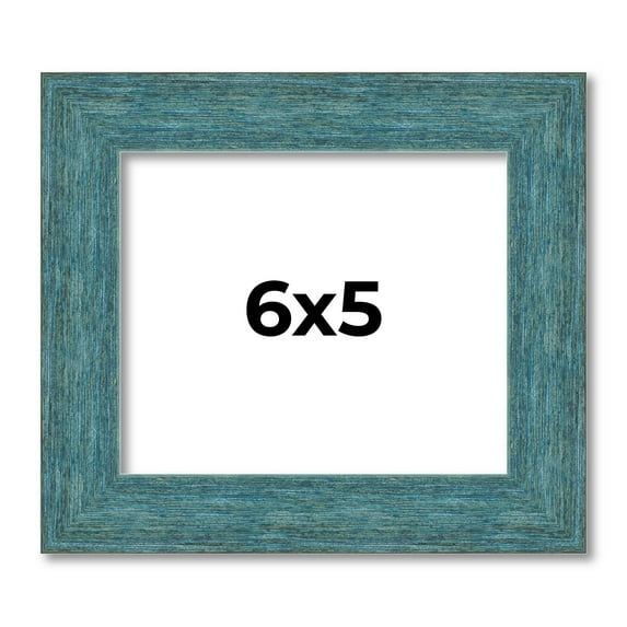 6x5 IN Frame Blue Rustic Barnwood Solid Wood Picture Frame Width 1.25 Inches | Interior Depth 0.5