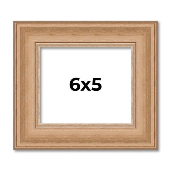 6x5 IN Frame Charleston Honey Brown Solid Wood Picture Frame Width 1.75 Inches | Interior Depth 0.5