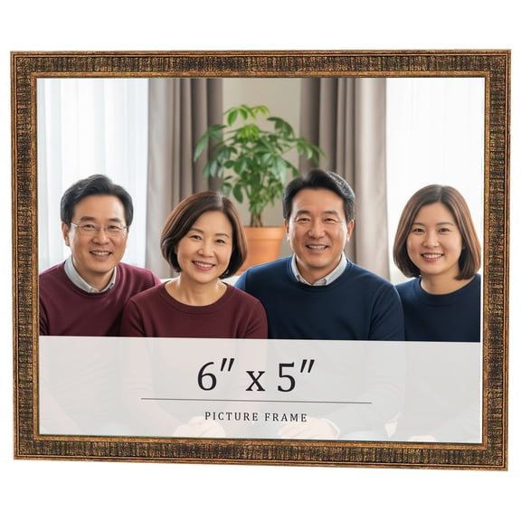 6x5 IN Frame Gold Kingsley Distressed Solid Wood Picture Frame Width 0.75 Inches | Interior Frame