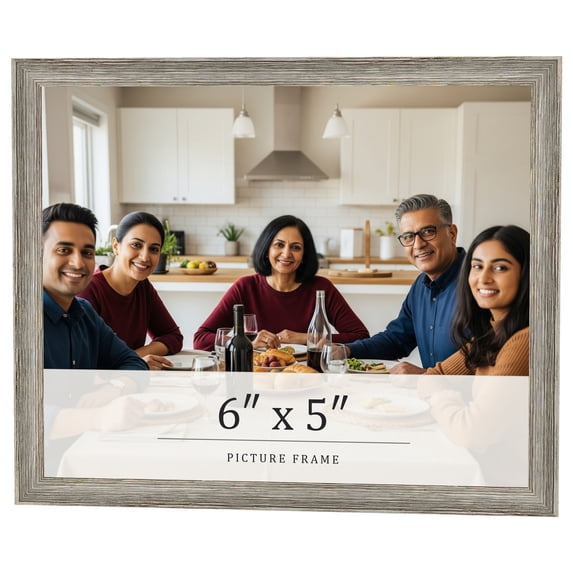 6x5 IN Frame Grey Solid Wood Picture Frame Width 1 Inches | Interior Frame Depth 0.5 Inches |