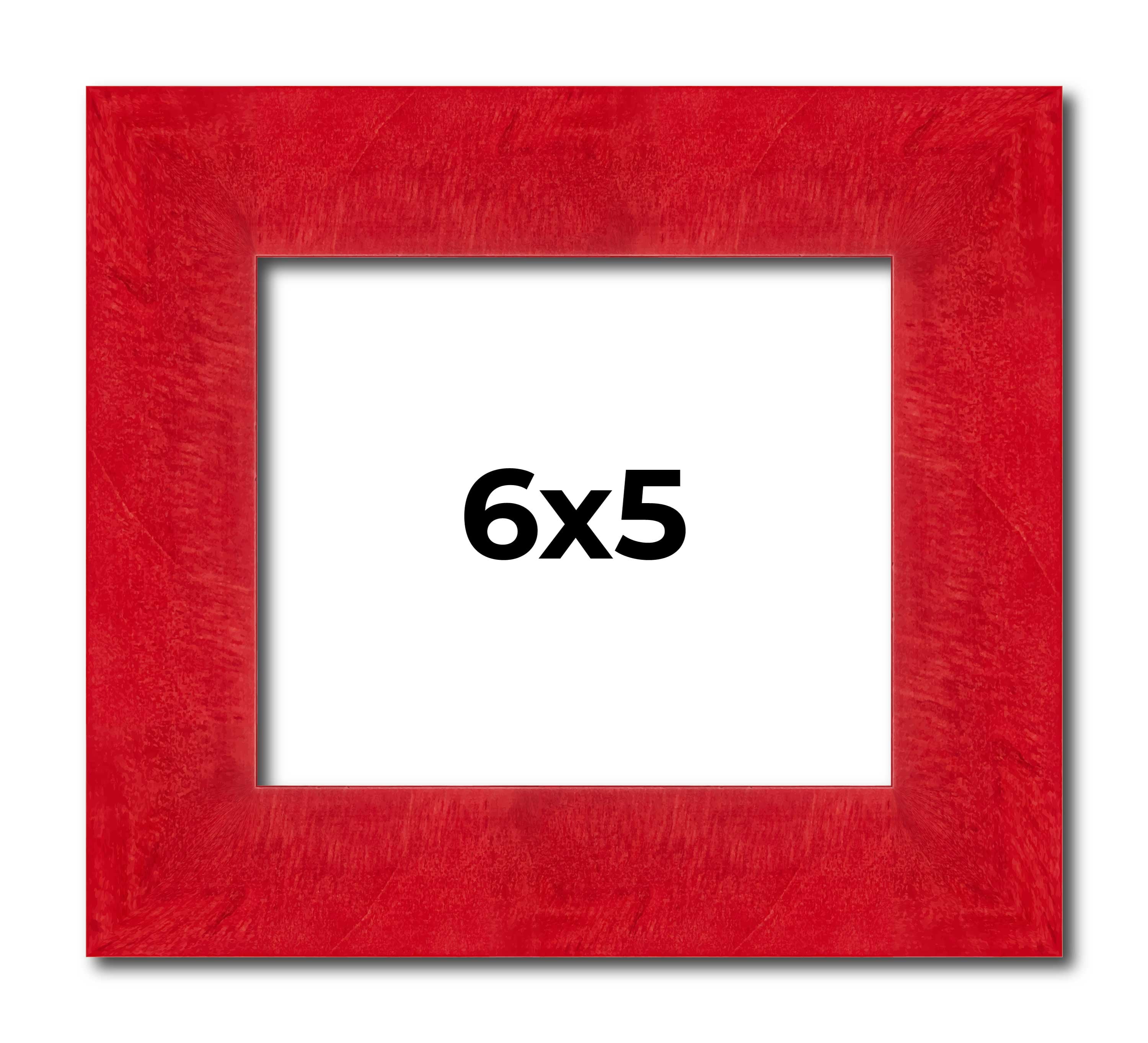 6x5 IN Frame Red Burl Solid Wood Picture Frame Width 1.75 Inches ...