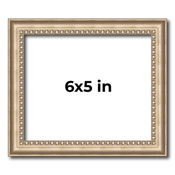 6x5 IN Frame Silver Real Wood Picture Frame Width 0.75 Inches | Interior Frame Depth 0.5 Inches |