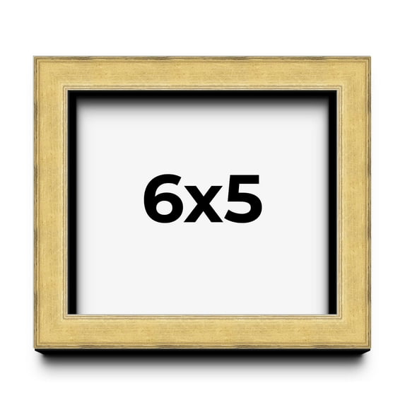 6x5 IN Shadow Box Frame Gold | 1.375 Inches Deep Real Wood Contemporary Shadowbox Display Frame |