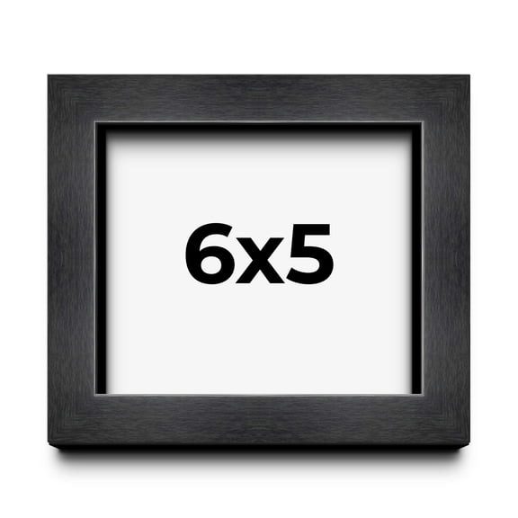 6x5 Shadow Box Frame Grey Charcoal Black | 0.875 Inches Deep | Wood Shadowbox Display Frame | UV