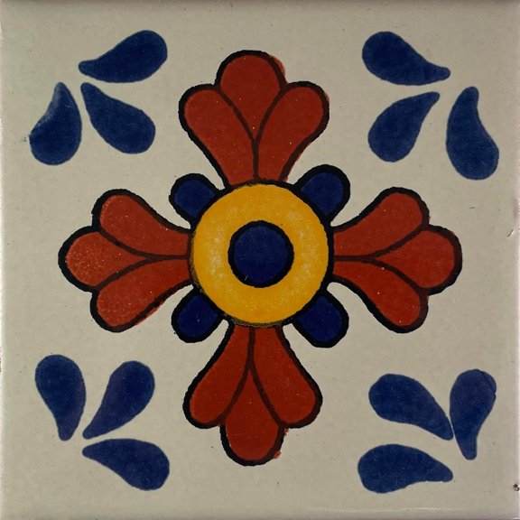6x6 4 pcs Blue Seville Talavera Mexican Tile