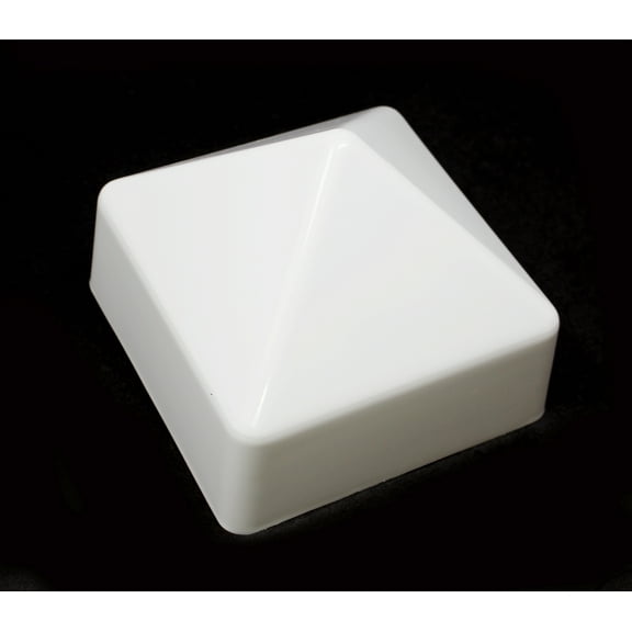 6x6 (5-7/8" x 5-7/8") Square Pyramid Style Cap Boat Dock Pylon Piling Cap Cover BLACK OR WHITE- WHITE