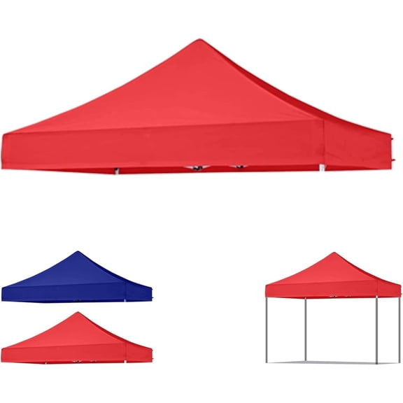 6x6 Canopy Replacement Top, Pop Up Canopy Replacement Cover – Waterproof Canopy Top for Outdoor, for Camping Patio Commercial Outdoor Activities (1 Piece, Red - 118.11 in)