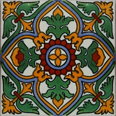 6x6 Coria Talavera Mexican Tile, Set of 4 pcs
