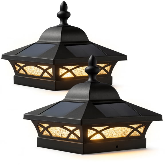 6x6 Coventry Solar Post Cap - Black Aluminum - Fits 5"x5", 5.5"x5.5", and 6"x6" Posts