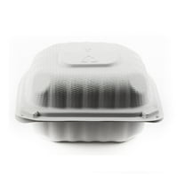 6x6 Eco Friendly Clam Shell Take Out Food Container - Mineral Filled Polypropylene, Tree Free - Restaurant Supplies, Microwavable, Bidodegradable, Recyclable, Heavy Duty, Burger Box