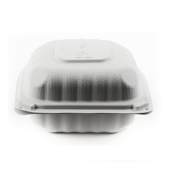 6x6 Eco Friendly Clam Shell Take Out Food Container - Mineral Filled Polypropylene, Tree Free - Restaurant Supplies, Microwavable, Bidodegradable, Recyclable, Heavy Duty, Burger Box