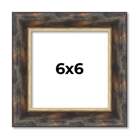 6x6 Frame Gold Real Wood Picture Frame Width 1.5 inches | Interior Frame Depth 0.5 inches | Garrett