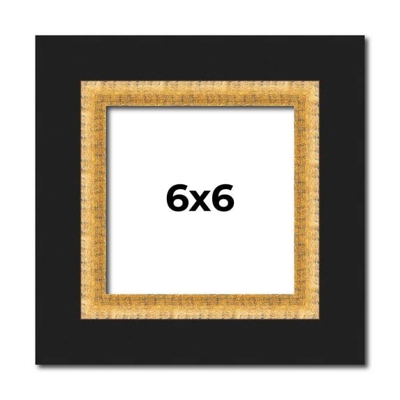 6x6 Frame Gold Real Wood Picture Frame Width 2.25 Inches | Interior Frame Depth 0.5 Inches |
