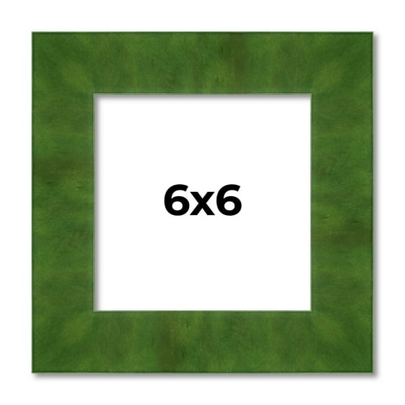 6x6 Frame Green Burl Solid Wood Picture Frame | 1.75 Inches Moulding Width | Interior Frame Depth