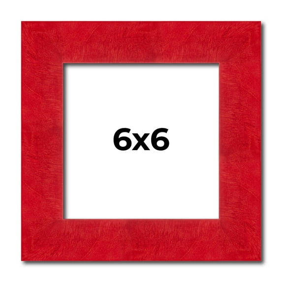 6x6 Frame Red Burl Solid Wood Picture Frame Width 1.75 Inches | Interior Frame Depth 0.5 Inches |