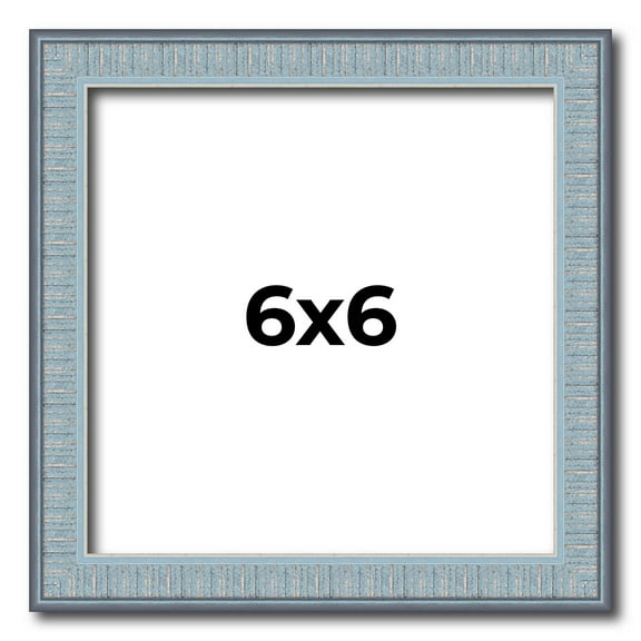 6x6 Frame Rustic Sky Blue Solid Wood Picture Frame | 0.75 Inch Moulding Width |Includes UV Acrylic