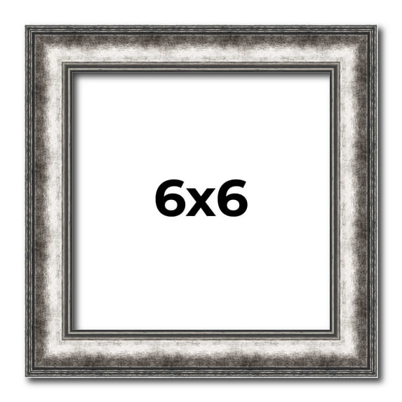 6x6 Frame Silver Real Wood Picture Frame Width 1.125 Inches | Interior Frame Depth 0.5 Inches |