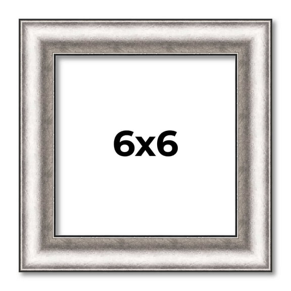 6x6 Frame Silver Real Wood Picture Frame Width 1.25 Inches | Interior Frame Depth 0.5 Inches |