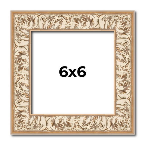 6x6 Frame White Real Wood Picture Frame Width 1.5 inches | Interior Frame Depth 0.5 inches | Aurora