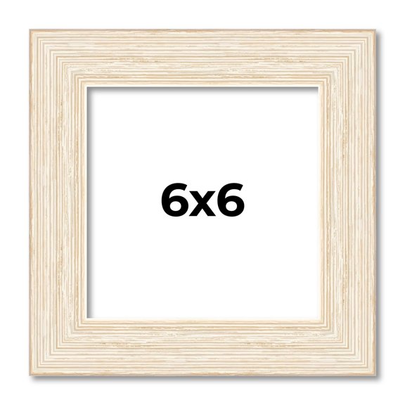 6x6 Frame White Real Wood Picture Frame Width 1.5 inches | Interior Frame Depth 0.5 inches | Barn