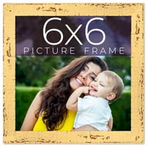 6x6 Frame Yellow Real Wood Picture Frame Width 1.25 inches | Interior Frame Depth 0.5 inches |