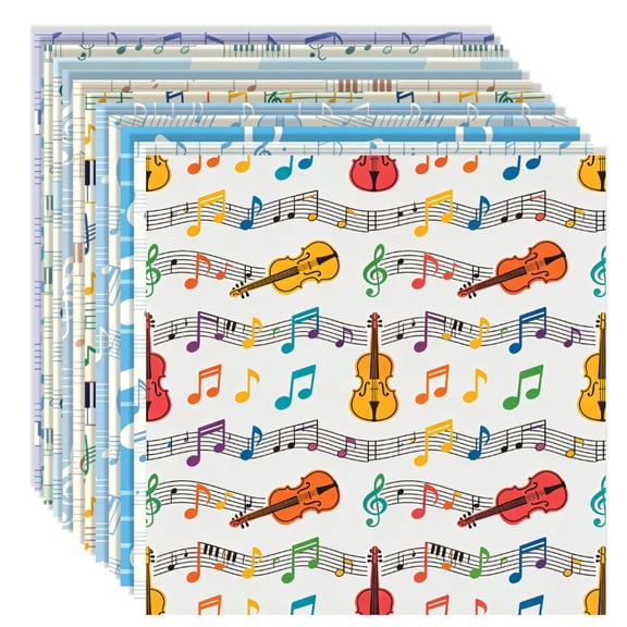 6x6 Inch Music Melody Scrapbook Paper, 24 Sheets Musical Instrument Decorative Paper for Artists & Beginners