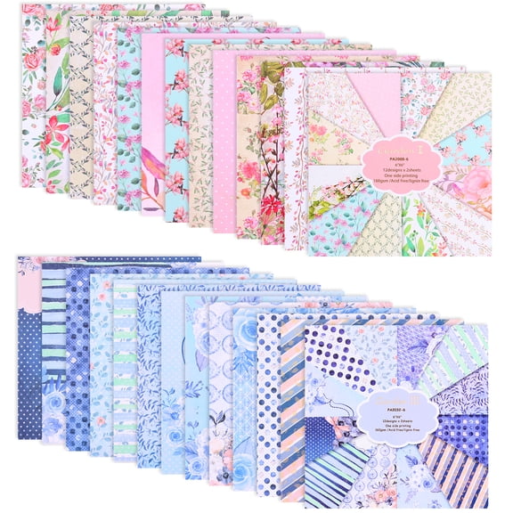 6x6 Inch Scrapbook Paper 48 Sheet Pattern Paper 160gsm Acid Free Cardstock for Scrapbooking Journaling Card Making