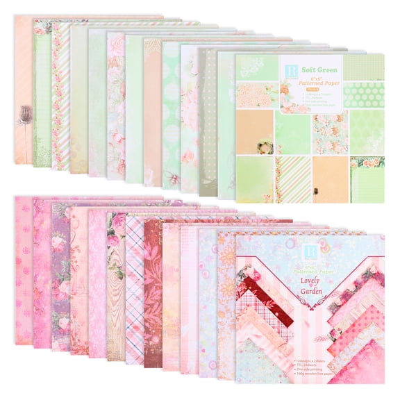 6x6 Inch Scrapbook Paper 48 Sheet Pattern Paper 160gsm Acid Free Cardstock for Scrapbooking Journaling Card Making