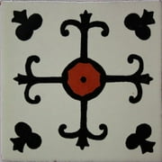 6x6 Madero Talavera Mexican Tile, Set of 4 pcs
