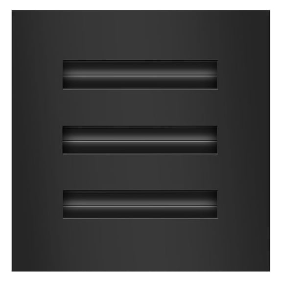 - 6x6 Modern Vent Cover - Decorative Black Aluminum - Standard Slot Diffuser - Heating and Cooling Register Grille for Ceiling, Walls & Floors - Texas