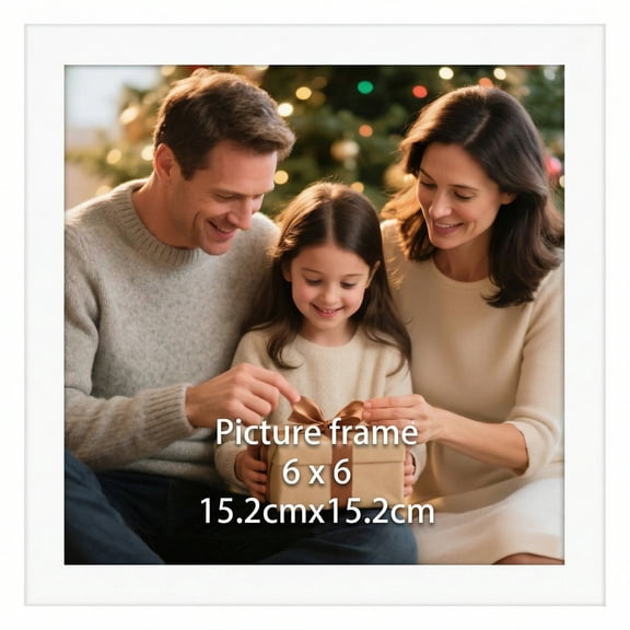 6x6 Picture Frame, White 6 by 6 Photo Frame for Wall Gallery Display, Single