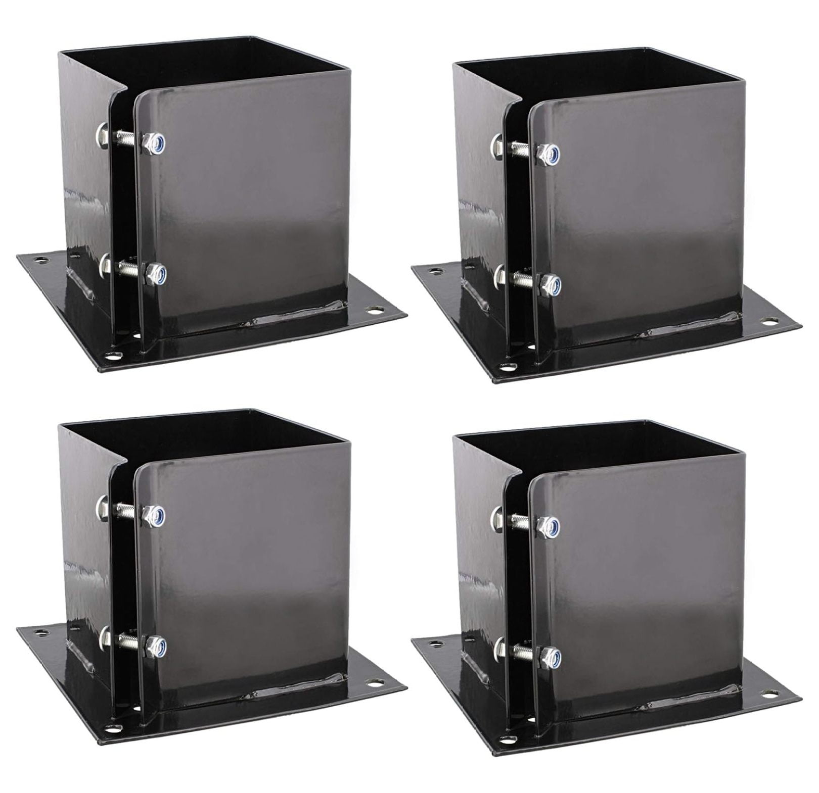 6x6 Post Anchor Square Bracket 4pk - Bolt Down Post Base Wood Post Ground Anchor Fence, Mailbox, Deck